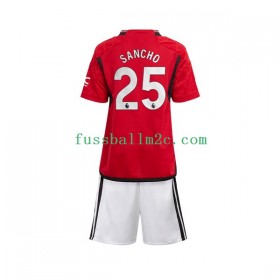 Fußballtrikots Manchester United Sancho 25 Kinder Heim Trikotsatz 2023-2024
